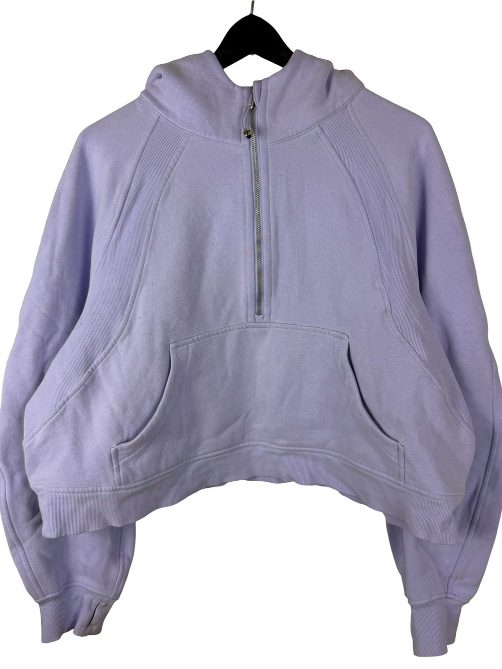 Women’s Lululemon Athletica Lilac Cropped Scuba Pullover Hoodie Size XL